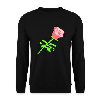 Jolie belle fleur de rose feuille roses romantique - Sweat-shirt Unisexe - noir - Devant - Alina (178cm) & Michal (187cm)
