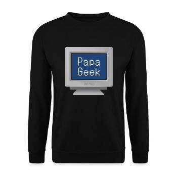 CRT Design - Geek Dad - Unisex Sweatshirt - black - Front - Alina (178cm) & Michal (187cm)