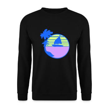 Ship Sun Stripe Sailor Captain Water Boat - Unisex Sweatshirt - black - Front - Alina (178cm) & Michal (187cm)
