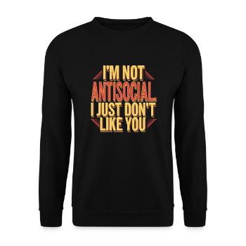 Introvertiert und stolz drauf - Unisex Pullover - Schwarz - Vorne - Alina (178cm) & Michal (187cm)