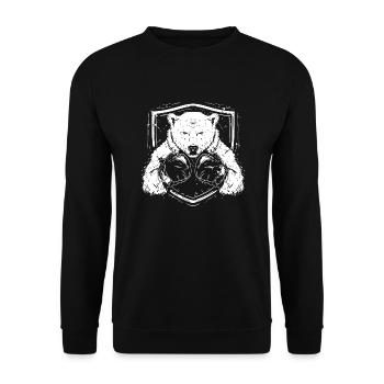 Polar Bear Polar Bear Boxer Martial Arts MMA - Unisex Sweatshirt - black - Front - Alina (178cm) & Michal (187cm)