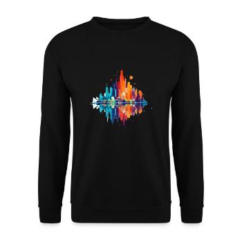 Buildings Cityscape Modern Skyscrapers City - Unisex Sweatshirt - black - Front - Alina (178cm) & Michal (187cm)