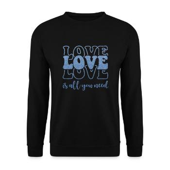 xoxo love you amore Blumen Frauen Valentinstag 14 - Unisex Pullover - Schwarz - Vorne - Alina (178cm) & Michal (187cm)