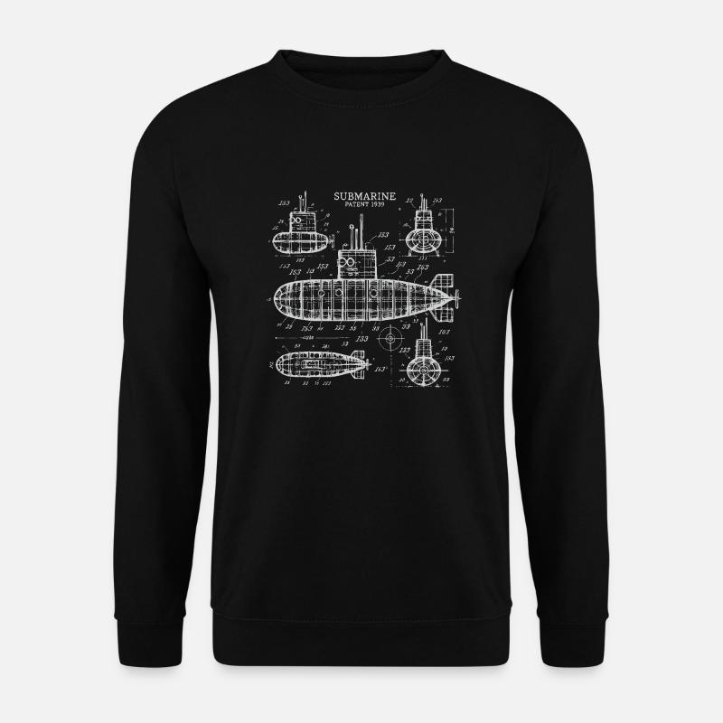 Patent für U-Boot-Blaupause - Unisex Pullover - Schwarz