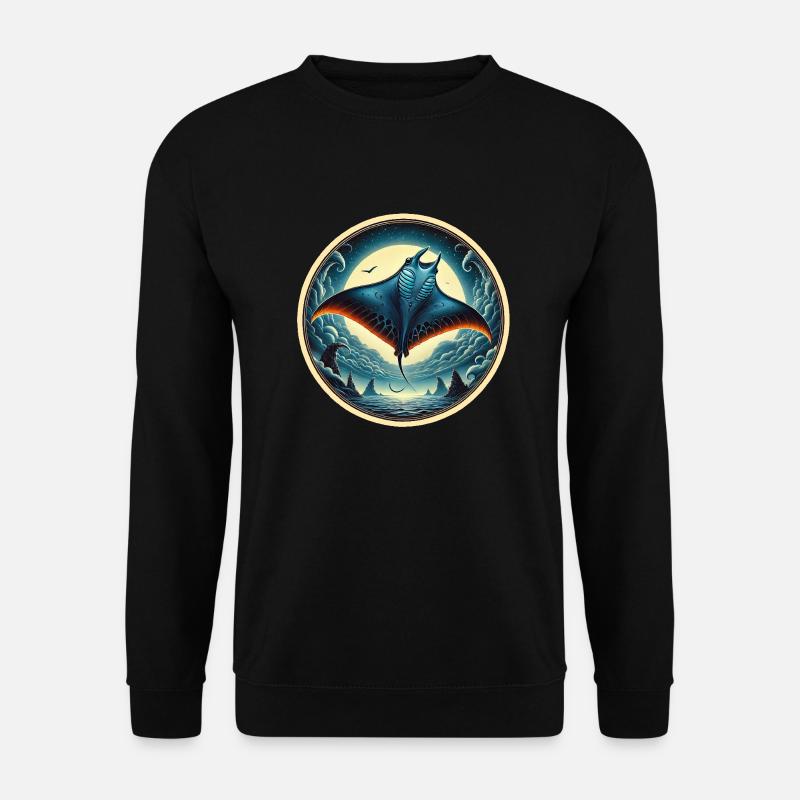 Rochen Fisch - Unisex Pullover - Schwarz