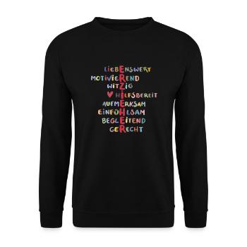 erzieher - Unisex Pullover - Schwarz - Vorne - Alina (178cm) & Michal (187cm)