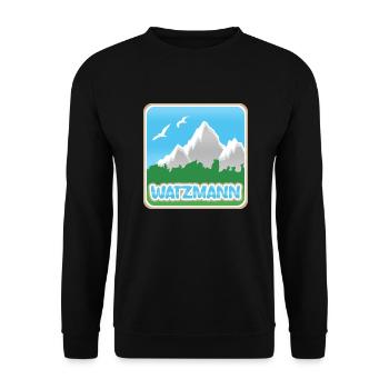 Mountaineering Watzmann - Unisex Sweatshirt - black - Front - Alina (178cm) & Michal (187cm)