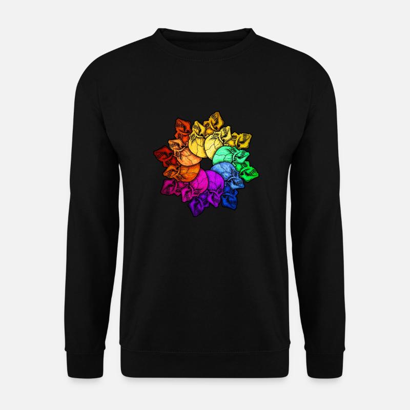 Regenbogen Schädel - Unisex Pullover - Schwarz