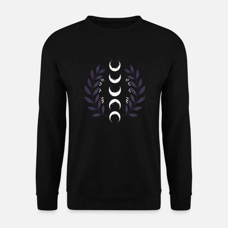 Himmlische Mondphase BOHO Wildblumen Sternzeichen Hexe - Unisex Pullover - Schwarz