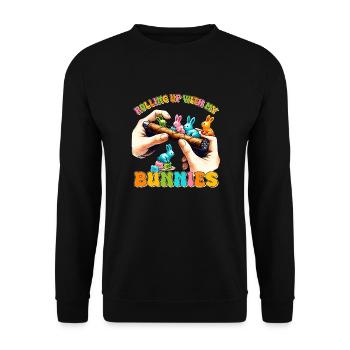 Easter Easter Bunny Easter Eve Easter Sunday Easter Egg Spring - Unisex Sweatshirt - black - Front - Alina (178cm) & Michal (187cm)
