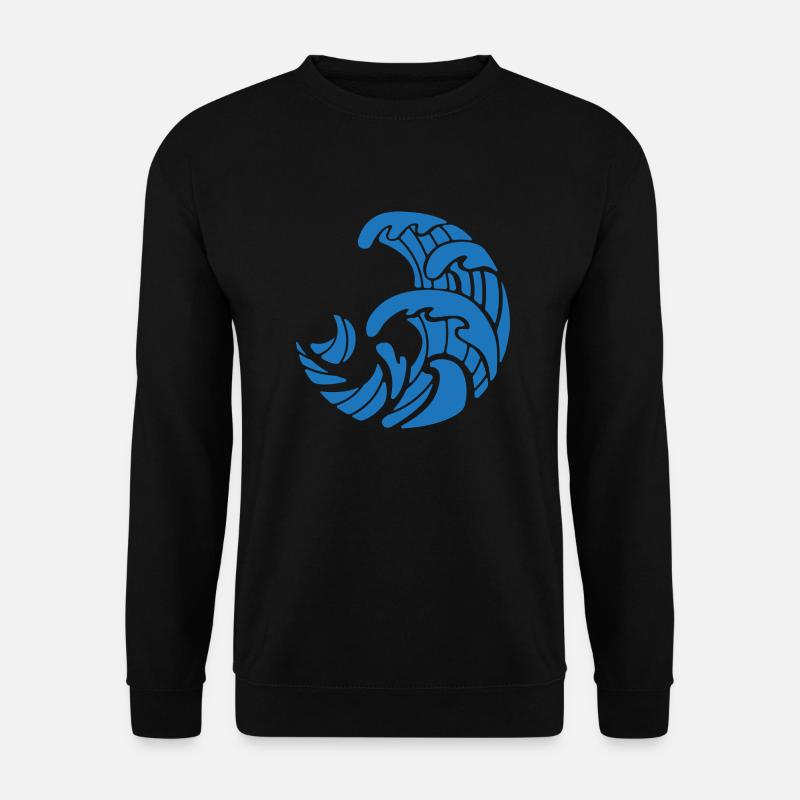 Blaue Wellen design - Unisex Pullover - Schwarz