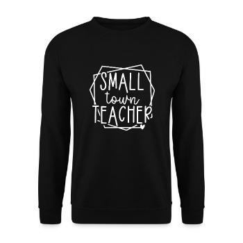 Small Town Teacher Heart Graphic for Educators - Unisex Sweatshirt - black - Front - Alina (178cm) & Michal (187cm)