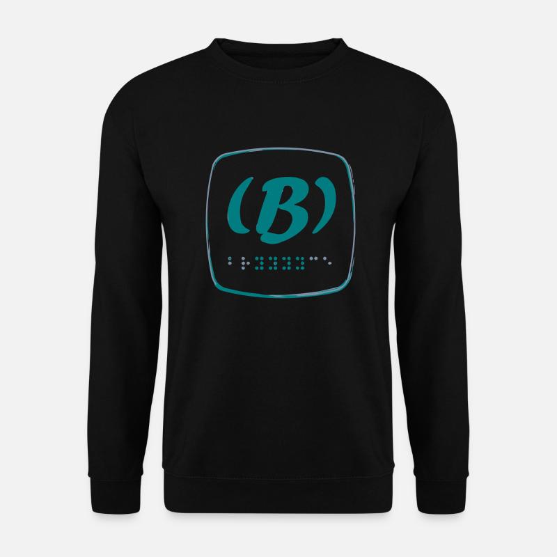 Brailleschrift in Smaragdgrün, Silbergrau (editierbar) - Unisex Pullover - Schwarz