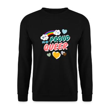 Proud to be Queer - Unisex Sweatshirt - black - Front - Alina (178cm) & Michal (187cm)