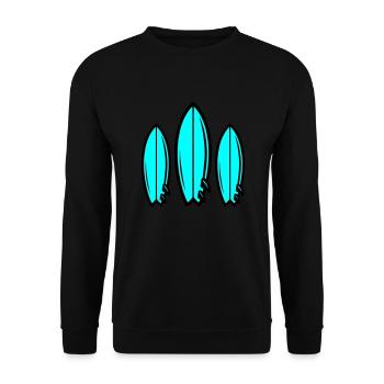 Planche de surf symbole surf - Sweat-shirt Unisexe - noir - Devant - Alina (178cm) & Michal (187cm)