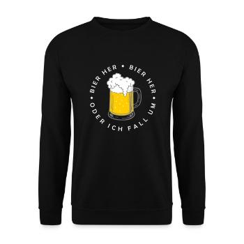 Bees here - Oder ich fall um! - Unisex Sweatshirt - black - Front - Alina (178cm) & Michal (187cm)