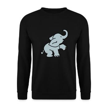 Happy Elephant (2 colors) - Unisex Pullover - Schwarz - Vorne - Alina (178cm) & Michal (187cm)
