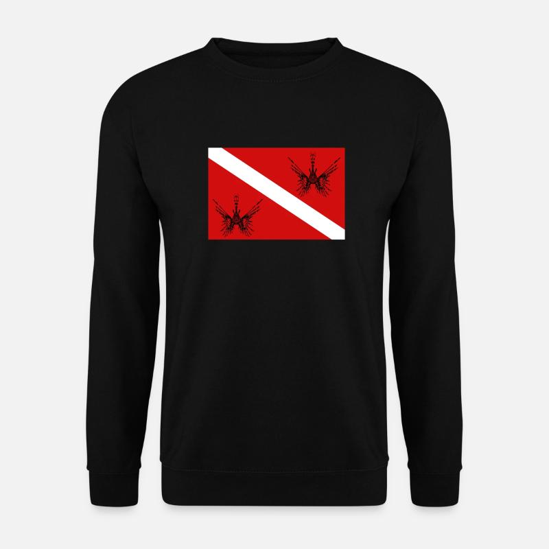 Taucherflagge mit Feuerfisch - Unisex Pullover - Schwarz