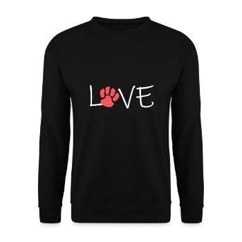 Love dog paw paw paw print dog love - Unisex Sweatshirt - black - Front - Alina (178cm) & Michal (187cm)