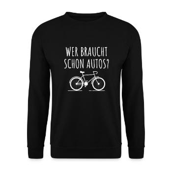 Fahrrad Radfahrer gegen Autos Fahrradkurier - Unisex Pullover - Schwarz - Vorne - Alina (178cm) & Michal (187cm)