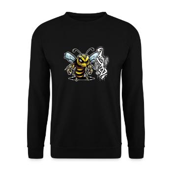 1312 Biene - Unisex Pullover - Schwarz - Vorne - Alina (178cm) & Michal (187cm)