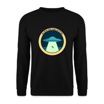 Alien On Vacay - Unisex Sweatshirt - black - Front - Alina (178cm) & Michal (187cm)