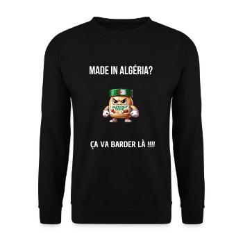 Made in algeria écriture blanche - Sweat-shirt Unisexe - noir - Devant - Alina (178cm) & Michal (187cm)