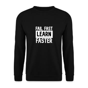 Fail Fast Learn Faster - Unisex Sweatshirt - black - Front - Alina (178cm) & Michal (187cm)