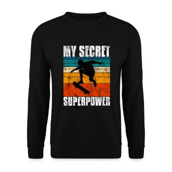 My Secret Superpower Skateboard Skateboarder Skate - Sweat-shirt Unisexe - noir - Devant - Alina (178cm) & Michal (187cm)