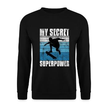 My Secret Superpower Skateboard Skateboarder Skate - Sweat-shirt Unisexe - noir - Devant - Alina (178cm) & Michal (187cm)
