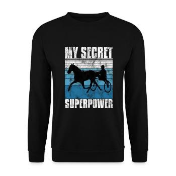 My Secret Superpower Trotting Race Trabreiter Sulky - Unisex Sweatshirt - black - Front - Alina (178cm) & Michal (187cm)