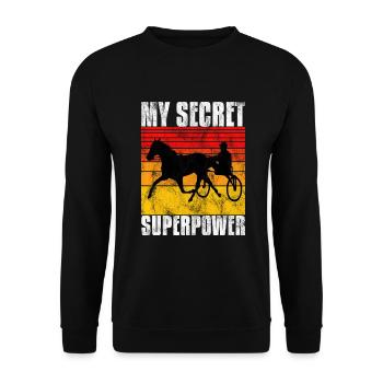 My Secret Superpower Trotting Race Trabreiter Sulky - Unisex Sweatshirt - black - Front - Alina (178cm) & Michal (187cm)