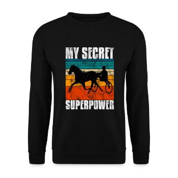 My Secret Superpower Trotting Race Trabreiter Sulky - Unisex Sweatshirt - black - Front - Alina (178cm) & Michal (187cm)