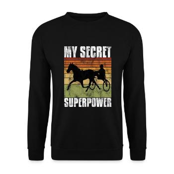 My Secret Superpower Trotting Race Trabreiter Sulky - Unisex Sweatshirt - black - Front - Alina (178cm) & Michal (187cm)