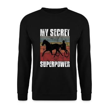 My Secret Superpower Trotting Race Trabreiter Sulky - Unisex Sweatshirt - black - Front - Alina (178cm) & Michal (187cm)