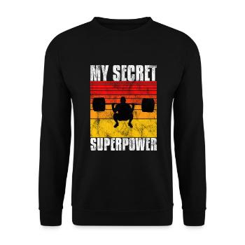 Musculation Superpuissance Bodybuilder Fitness Rétro - Sweat-shirt Unisexe - noir - Devant - Alina (178cm) & Michal (187cm)