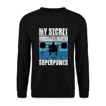 Bodybuilding Superpower Bodybuilder Fitness Retro - Unisex Pullover - Schwarz - Vorne - Alina (178cm) & Michal (187cm)