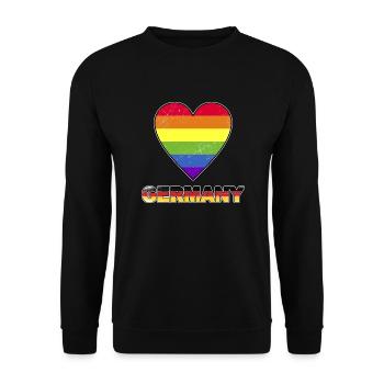 Deutschland lgbtqia+ - Unisex Pullover - Schwarz - Vorne - Alina (178cm) & Michal (187cm)
