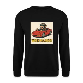 Bitcoin meets Monkey Joe - Unisex Sweatshirt - black - Front - Alina (178cm) & Michal (187cm)