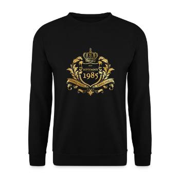 40. Geburtstag Semper Verum - Established 09/1985 - Unisex Pullover - Schwarz - Vorne - Alina (178cm) & Michal (187cm)