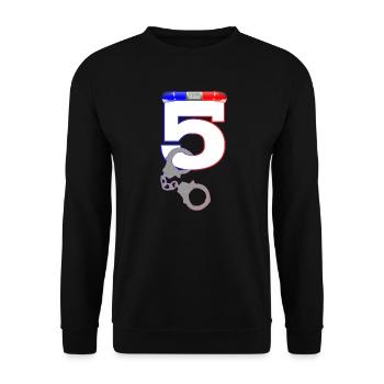 Chemise policier anniversaire 5 ans police 5 ans - Sweat-shirt Unisexe - noir - Devant - Alina (178cm) & Michal (187cm)