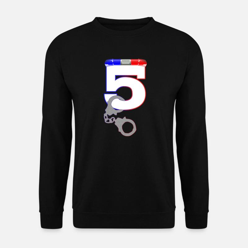 Kinder 5.Geburtstag Polizist Shirt 5 Jahre Polizei - Unisex Pullover - Schwarz