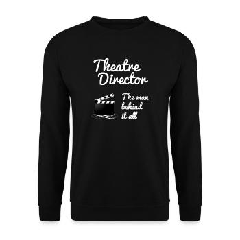 Theater director mask actor shirt - Unisex Sweatshirt - black - Front - Alina (178cm) & Michal (187cm)