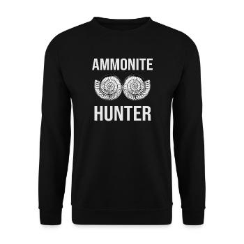 Ammonite Hunter Fossil - Unisex Pullover - Schwarz - Vorne - Alina (178cm) & Michal (187cm)