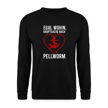 Schönes Pellworm Reisen Nordsee Insel Urlaub - Unisex Pullover - Schwarz - Vorne - Alina (178cm) & Michal (187cm)