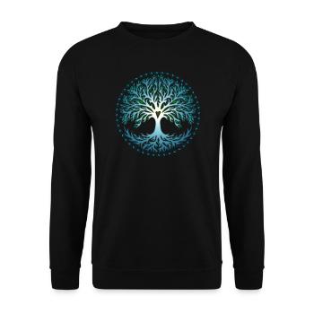 Baum des Lebens Yggdrasil Weltenbaum, tree of life - Unisex Pullover - Schwarz - Vorne - Alina (178cm) & Michal (187cm)