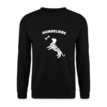 Hundeliebe Hund Dackel - Unisex Pullover - Schwarz - Vorne - Alina (178cm) & Michal (187cm)