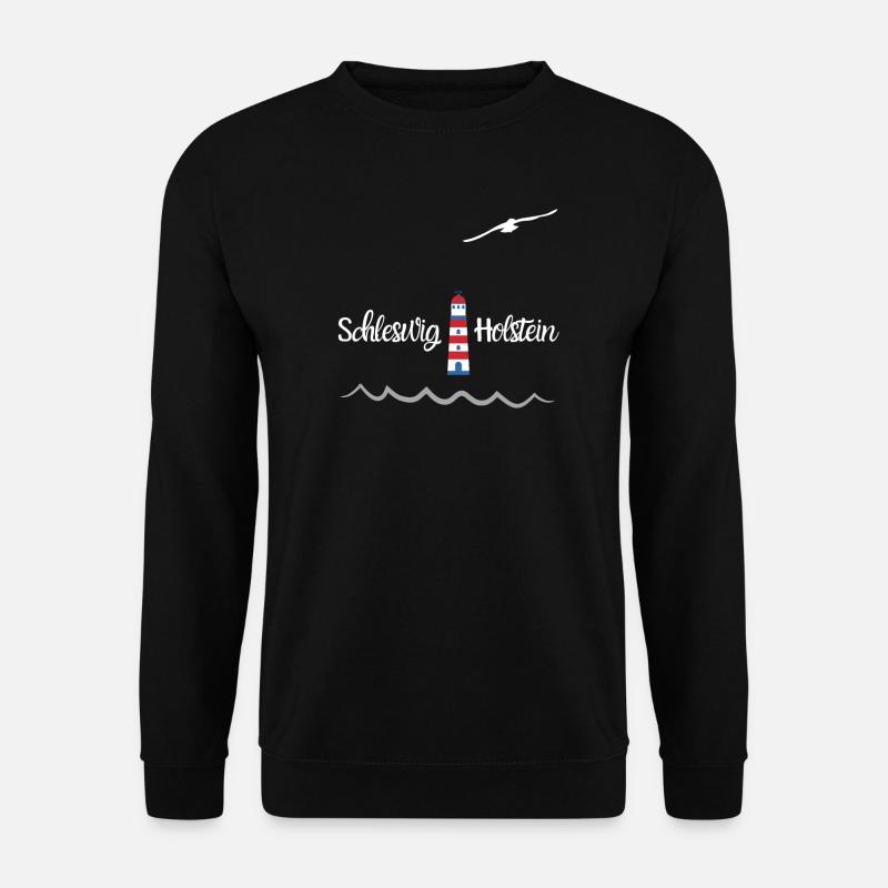 Schleswig Holstein Leuchtturm Ostsee Nordsee Möwen - Unisex Pullover - Schwarz