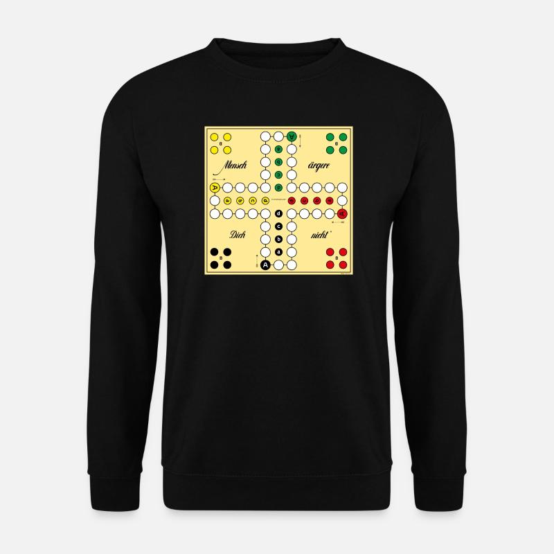 Mensch Ärgere Dich Nicht Klassiches Spielbrett - Unisex Pullover - Schwarz