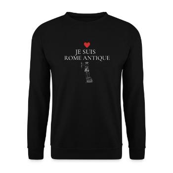 Je suis Rome antique femme debout blanc coeur - Sweat-shirt Unisexe - noir - Devant - Alina (178cm) & Michal (187cm)